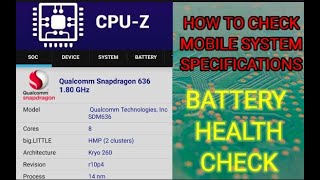 How to Check Mobile System Specifications  How to use CPUZ [upl. by Elysee702]