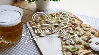 Wiesnflammkuchen mit Bratwürstl  Teigverliebt [upl. by Drofub]