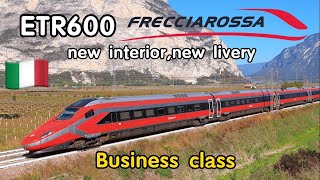 ETR600 Frecciarossa  New pendolino business class  Rome to Florence on Italy tilting train [upl. by Leamhsi]