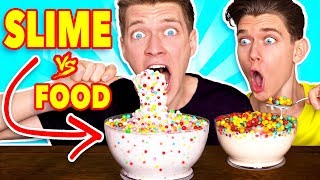 Making FOOD out of SLIME Learn How To Make DIY Slime Food vs Real Edible Candy Food Challenge [upl. by Bodwell]