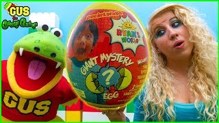 Giant Surprise Egg Opening Ryan ToysReview Ryans World Toys [upl. by Brighton]