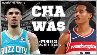 Charlotte Hornets vs Washington Wizards Full Game Highlights  Nov 22  2024 NBA Season [upl. by Arrek]