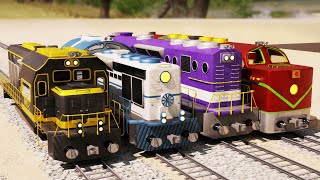 The Train Championship  Train Race Cartoon  Choo choo train kids videos [upl. by Hild]