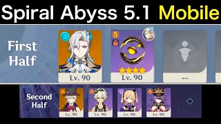 Solo C1 R0 Neuvillette F2P Prototype Amber  Spiral Abyss 51 Mobile  Genshin Impact [upl. by Adama]