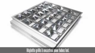 Réglette grille encastrable pour 4 tubes led 600 mm [upl. by Attenaz]