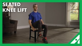 Seated Knee Lift With Resistance Band – Your Exercise Solution YES [upl. by Roice408]