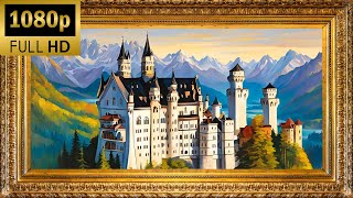 Wonderful Artwork of Neuschwanstein Castle Bavaria  Full HD Art  Art Corner Screens [upl. by Adnema]