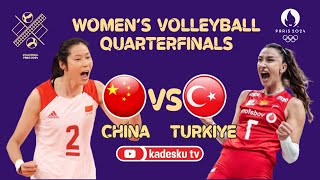 LIVE 🔴 TURKIYE VS CHINA  QuarterFinals  Paris 2024 Olympic Games Womens Volleyball  Score [upl. by Adnih339]