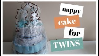 How to Make a Nappy Cake for Twins [upl. by Kliber542]