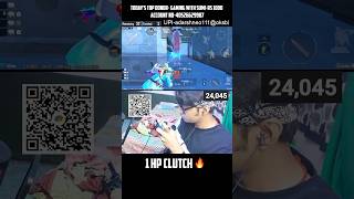 1hp Insane Clutch🔥 bgmishorts bgmi pubgmobile gaming ytshorts youtubeshorts viral trending [upl. by Auohc337]