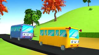 ¡Las Ruedas del Autobús Amarillo Giran y Giran Canciones Infantiles [upl. by Bbor731]