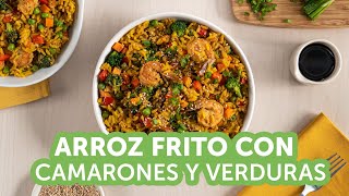 Arroz frito con camarones y verduras  kiwilimón [upl. by Yecniuq]