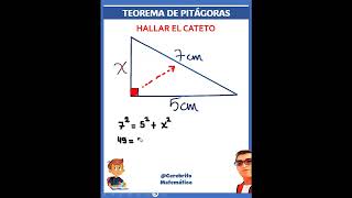 ✅Hallando el Cateto de un triángulo rectángulo📐geometria geometry trigonometria trigonometry [upl. by Broek]