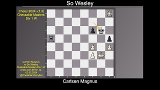 Carlsen Magnus vs So Wesley Chessable Masters Div 1W 1 3 [upl. by Amihsat]