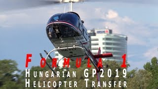 Formula 1 Helicopter Transfer  BudapestHungaroring 2019 [upl. by Sexela]