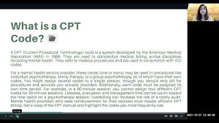 CPT codes for Mental Providers [upl. by Fishbein]