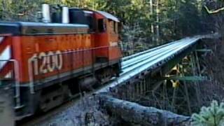 Simpson Timber Railroad Mainline Action in Dec 1995 [upl. by Tyne]