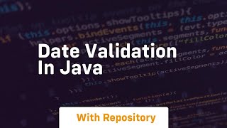 date validation in java [upl. by Ahseym]