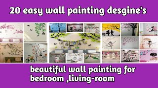 20easy wall painting designsBeautiful wall painting for bedroomliving roomcute paintings 2024 [upl. by Tipton]