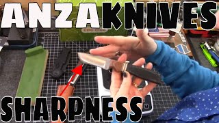 ANZA Knives Sharpness Test  USA Handmade Fixed Blade [upl. by Solrac627]