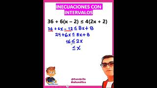 ✅Inecuaciones con Intervalos💹 algebra intervalos maths inecuaciones [upl. by Kubiak]