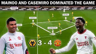 Kobbie Mainoo and Casemiro vs Wolves  Manchester United Tactical Analysis [upl. by Dobbins]