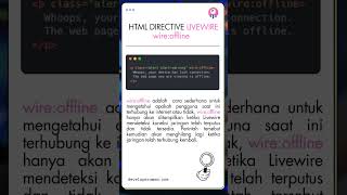 html directive cek internet connection with wireoffline laravel livewire javascript connection [upl. by Hammock]