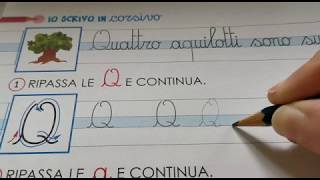 Impariamo a scrivere in corsivo la lettera Q in corsivo maiuscolo [upl. by Aramoix]