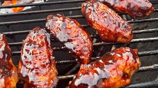 BBQ Chicken Wings on the Kettle Grill napoleoneats chickenwingsrecipe kettlegrill howtocook [upl. by Einna427]