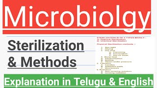 Sterilization in Telugu  Microbiolgy important topic  online class  ward sanitation  2021  2022 [upl. by Kaltman]