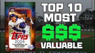 TOP 10 MOST VALUABLE CARDS IN 2024 TOPPS UPDATE [upl. by Xeno]