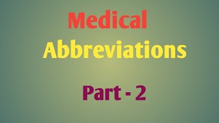 Medical Abbreviations  Medical Abbreviation list in English nd Hindi [upl. by Aiva873]