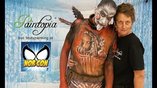 Bodypainting Cosplay live at NorCon 2017  Paintopia [upl. by Aehtorod]