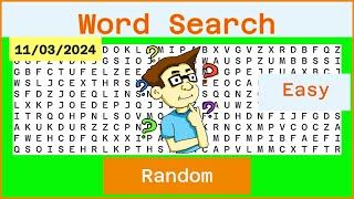 Word Search Easy  Random  11032024 [upl. by Gabbie]