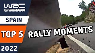 Top 5 Moments  WRC RallyRACC  Rally de España 2022 [upl. by Crescantia]