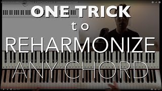 One Simple Trick to Reharmonize and Spice up ANY Chord Progression  bonus trick Piano Tutorial [upl. by Steinke]