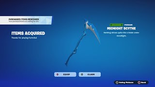 How To Redeem The MIDNIGHT SCYTHE Pickaxe VBucks Card BONUS Pickaxe [upl. by Aramak]