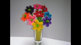 🌺 FLORES LIMPIAPIPAS AREGLO pipe cleaner flower [upl. by Ydarg]