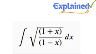 integrate sqrt1x1x dx [upl. by Adnohsed38]