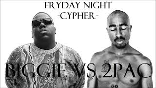 Biggie vs 2Pac Cypher Rap Battle  Shoot Em Breath Away Fryday Night Hip Hop 80s Mashup Remix [upl. by Ahsratan220]