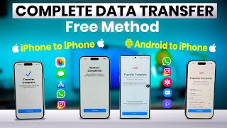 How to transfer complete data from OLD iPhone to New iPhone amp Android to iPhone  Esim amp Whatsapp [upl. by Nyllij]