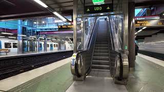 Sweden Stockholm Liljeholmen Subway Station 2X escalator  changing platforms [upl. by Pasco]