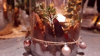 stimmungsvolle Winterdeko mit Fichtenzapfen diy tutorial winter decorating easy hack nature [upl. by Idnam]