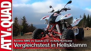 Vergleichstest EnduroSportquads Access AMS 438 Suzuki LTZ 400 und Adly Hurricane 450 S [upl. by Halsted222]