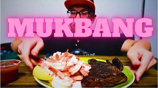 Mukbang Until I get a Six Pack Shrimp amp Steak  1700 Calories 165g Protein [upl. by Odnesor]