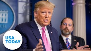 President Donald Trump addresses the coronavirus outbreak  USA TODAY [upl. by Annairt561]