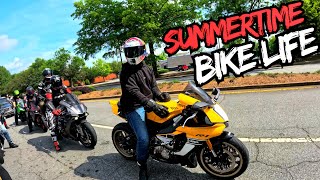 Summer Time Bike Life  We Outside  Motorcycle  Bmw M1000RR GSXR1000R zx10r R1 Hayabusa [upl. by Nauqit]