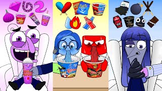 Mukbang Emoji Color Food ASMR With Inside Out  MOOMOOSTUDIO [upl. by Sanalda125]