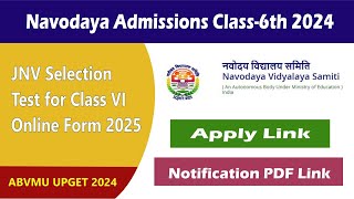 Navodaya Vidyalaya Samiti NVS Class VI Admissions 2025 Apply Online Navodaya Admissions Class 6th [upl. by Lymn418]