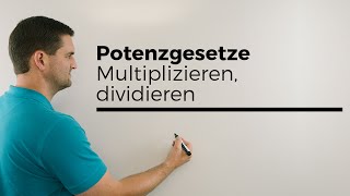 Potenzgesetze multiplizieren dividieren gleiche Basis potenzieren  Mathe by Daniel Jung [upl. by Rolfe]